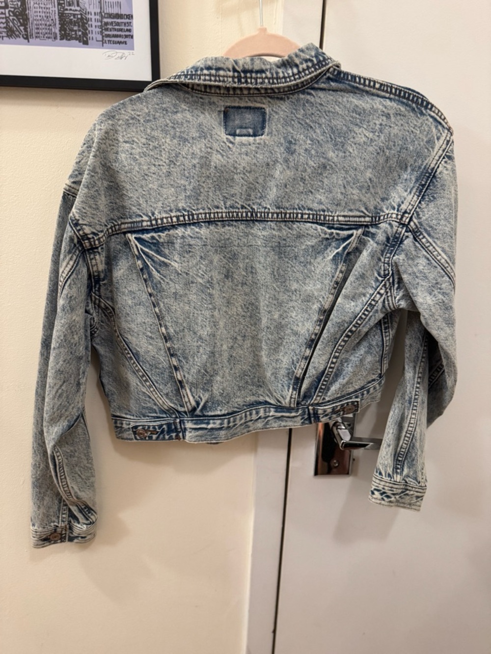 American Eagle Outfitters Acid Wash Light Blue Denim Jacket